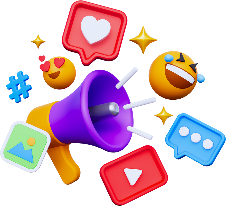 Social Media Marketing 3D Icon